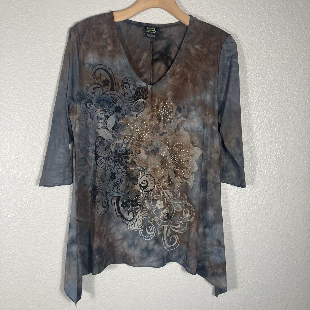 VTG 90s Y2K Shannon Ford New York L Goblincore Fairy Grunge Top Asymmetric Smoky